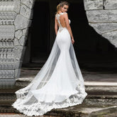 Gorgeous Mermaid Lace Vintage UK Wedding Dresses Sleeveless with Train MyChicDress